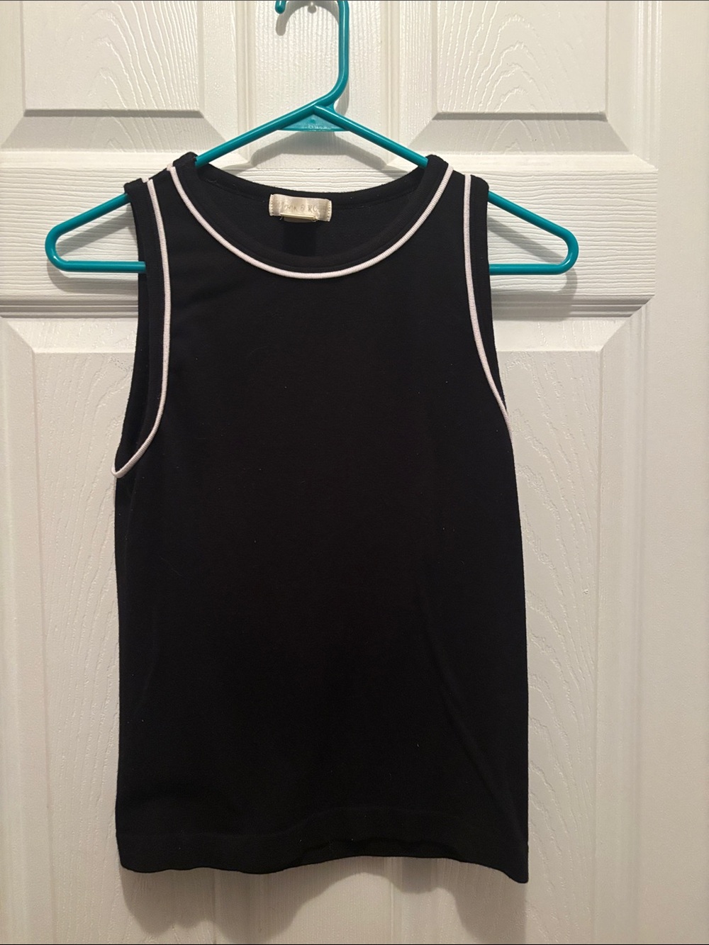 Women’s Black Tank Top with White Trim